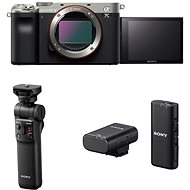 Sony Alpha A7C silver + GP-VPT2BT Grip + ECM-W2BT Microphone - Digital Camera