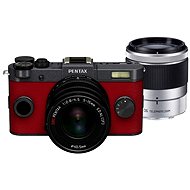  PENTAX RICOH Q-S1 red/gray + Standard Zoom 5-15 mm Telephoto Zoom black + 15-45 mm  - Digital Camera