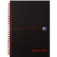 OXFORD Black n´Red Notebook A5, 70 listov, štvorčekový - Zápisník
