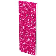 Oxford Floral 7,4 x 21 cm, 80 sheets, lined, red - Notepad