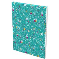 Oxford Floral A6, 80 sheets, lined, green - Notepad