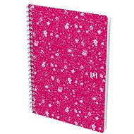 OXFORD Floral A5, 60 listů, linkovaný, červený - Zápisník