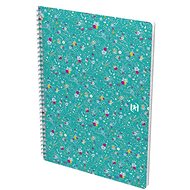OXFORD Floral B5, 60 listů, linkovaný, zelený - Zápisník