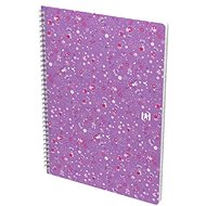 OXFORD Floral B5, 60 listů, linkovaný, fialový - Zápisník
