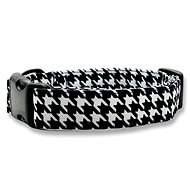 Dog collar - black and white (rooster print) - L - Dog Collar