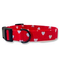 Collar for dogs Love - red with hearts - S - Dog Collar