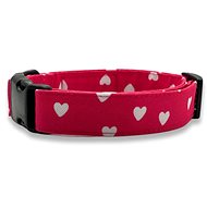 Collar for dogs Love - pink with hearts - L - Dog Collar