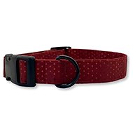 Dog collar - burgundy with stars - S - Dog Collar