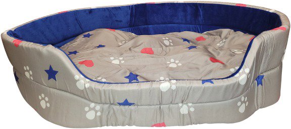 Palkar oval dog bed, grey blue - 80 cm × 55 cm - Pet Bed