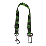 Palkar car seat belt for medium-sized dogs 55 cm × 20 mm, black-green with paws - Dog Seat Belt