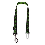 Palkar car seat belt for large dogs 65 cm × 25 mm, brown-green with paws - Dog Seat Belt
