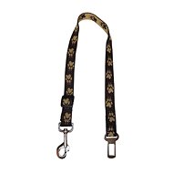 Palkar car seat belt for large dogs 65 cm × 25 mm, brown with paws - Dog Seat Belt