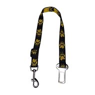 Palkar car seat belt for medium-sized dogs 55 cm × 20 mm, black and yellow with paws - Dog Seat Belt
