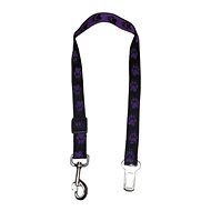 Palkar car seat belt for large dogs 65 cm × 25 mm, black and purple with paws - Dog Seat Belt