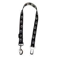 Palkar car seat belt for large dogs 65 cm × 25 mm, black and white with paws - Dog Seat Belt