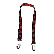 Palkar car seat belt for large dogs 65 cm × 25 mm, black and red with paws - Dog Seat Belt