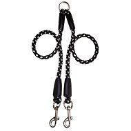 Palkar Leash for dogs 40 cm × 8 mm black - white - Double Dog Leash