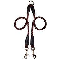 Palkar Leash for dogs 40 cm × 8 mm black - red - Double Dog Leash