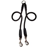 Palkar Leash for dogs 40 cm × 8 mm black - brown - Double Dog Leash