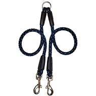 Palkar Leash for dogs 40 cm × 8 mm black - blue - Double Dog Leash