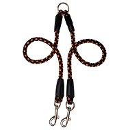 Palkar Leash for dogs 40 cm × 8 mm black - orange - Double Dog Leash