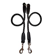 Palkar Leash for dogs 40 cm × 8 mm black - grey - Double Dog Leash