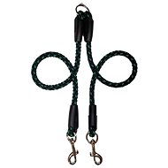 Palkar Leash for dogs 40 cm × 8 mm black - green - Double Dog Leash