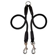 Palkar Leash for dogs 50 cm × 14 mm black - Double Dog Leash