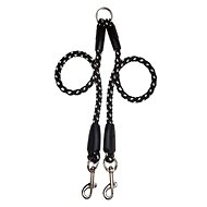 Palkar Leash for dogs 50 cm × 14 mm black - white - Double Dog Leash