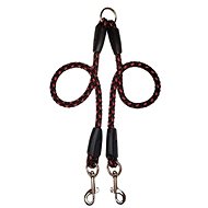 Palkar Leash for dogs 50 cm × 14 mm black - red - Double Dog Leash