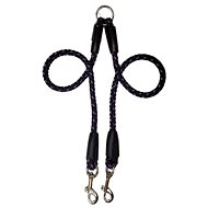 Palkar Leash for dogs 50 cm × 14 mm black - purple - Double Dog Leash