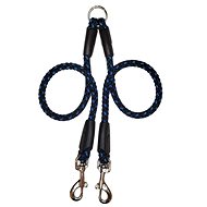 Palkar Leash for dogs 50 cm × 14 mm black - blue - Double Dog Leash