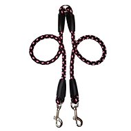 Palkar Leash for dogs 50 cm × 14 mm black - pink - Double Dog Leash