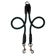 Palkar Leash for dogs 50 cm × 14 mm black - green - Double Dog Leash