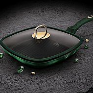 BERLINGERHAUS Grill pan with lid and titanium surface 28 cm Emerald Collection - Pan