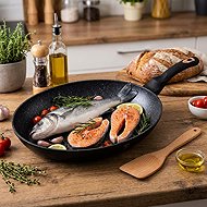BERLINGERHAUS Fish and steak pan with marble surface 35 cm Black Rose Collection - Pan
