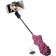 Papaler burgundy umbrella with dots - Selfie Stick