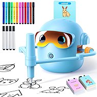 Thinkaroo Interactive drawing robot for children, 100 cards, 16 markers, blue - Robot