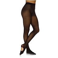 Papillon Open Heel Microfiber Tights, Black - Stockings