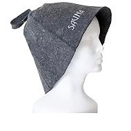 EVEI Klobouk do sauny – šedý, výšivka „Sauna“ - Sauna Hat