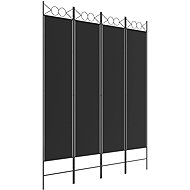 vidaXL Folding screen 160 × 200 cm textile, black, 4-piece 350153 - Room Divider