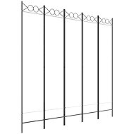 vidaXL Folding screen 200 × 200 cm textile, white, 5-piece 350154 - Room Divider