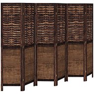 vidaXL Screen solid wood pavlovnia, dark brown, 6 pieces 358713 - Room Divider