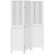 vidaXL Screen solid wood pavlovnia, white, 3-piece 358717 - Room Divider
