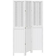 vidaXL Screen solid wood pavlovnia, white, 3-piece 358718 - Room Divider