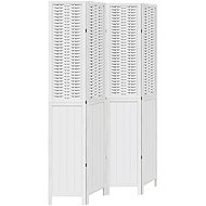 vidaXL Screen solid wood pavlovnia, white, 4 pieces 358724 - Room Divider