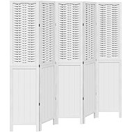 vidaXL Screen solid wood pavlovnia, white, 5 pieces 358727 - Room Divider