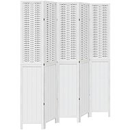 vidaXL Solid wood screen pavlovnia, white, 5 pieces 358728 - Room Divider