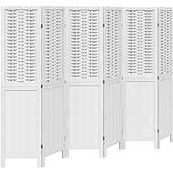 vidaXL Screen solid wood pavlovnia, white, 6 pieces 358729 - Room Divider