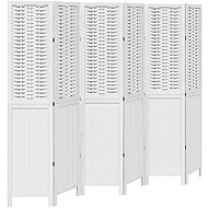 vidaXL Screen solid wood pavlovnia, white, 6 pieces 358730 - Room Divider